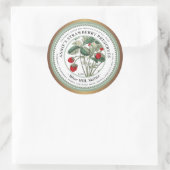 ヴィンテージイチゴイラストレーション金ゴールド縁どゼリー ラウンドシール (バッグ)