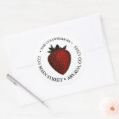ヴィンテージイチゴクラシックラウンドステッカー ラウンドシール (封筒)