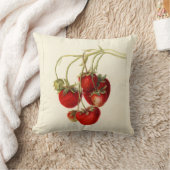 ヴィンテージイチゴスケッチアート クッション (ブランケット)
