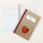 ヴィンテージイチゴパーソナライズされた組成物 ノートブック (内側)