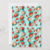 ヴィンテージイチゴレトロベリー第1誕生日 招待状 (正面)