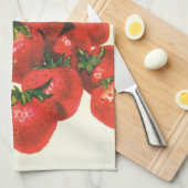 ヴィンテージイチゴ入りバスケット、フードフルーツベリー キッチンタオル (四つ折り)