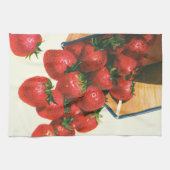 ヴィンテージイチゴ入りバスケット、フードフルーツベリー キッチンタオル (横)