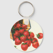 ヴィンテージイチゴ入りバスケット、フードフルーツベリー キーホルダー (裏面)
