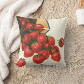 ヴィンテージイチゴ入りバスケット、フードフルーツベリー クッション (ブランケット)
