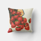 ヴィンテージイチゴ入りバスケット、フードフルーツベリー クッション (裏面)