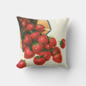 ヴィンテージイチゴ入りバスケット、フードフルーツベリー クッション (正面)