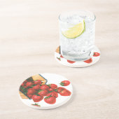 ヴィンテージイチゴ入りバスケット、フードフルーツベリー コースター (側面)