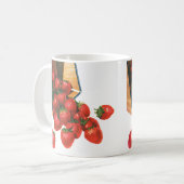 ヴィンテージイチゴ入りバスケット、フードフルーツベリー コーヒーマグカップ (正面左)