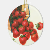 ヴィンテージイチゴ入りバスケット、フードフルーツベリー セラミックオーナメント (左)