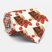 ヴィンテージイチゴ入りバスケット、フードフルーツベリー ネクタイ (ロール)