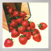 ヴィンテージイチゴ入りバスケット、フードフルーツベリー ポスター (正面)