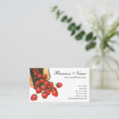 ヴィンテージイチゴ入りバスケット、フードフルーツベリー 名刺 (スタンド正面)