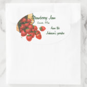 ヴィンテージイチゴ入りバスケット、フードフルーツベリー 楕円形シール (バッグ)