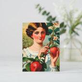 ヴィンテージイチゴ広告 ポストカード (スタンド正面)