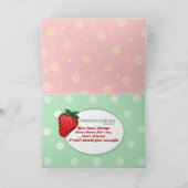 ヴィンテージイチゴ恵み- 「ありがとう」 サンキューカード (内部)