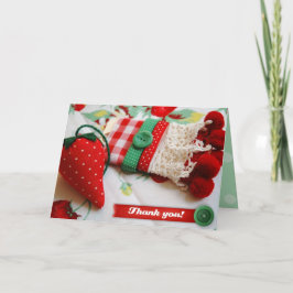 ヴィンテージイチゴ恵み- 「ありがとう」 サンキューカード