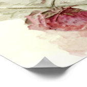 ヴィンテージイチゴ植物花水彩 ポスター (角)