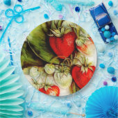 ヴィンテージイチゴ紙  ペーパープレート (パーティー)