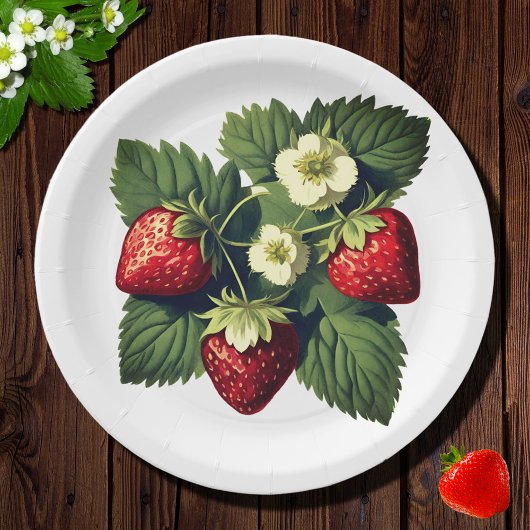ヴィンテージイチゴ ペーパープレート