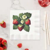 ヴィンテージイチゴ 縁ありランチョンナプキン (インサイチュ)