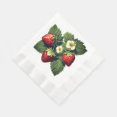 ヴィンテージイチゴ 縁ありランチョンナプキン (角)