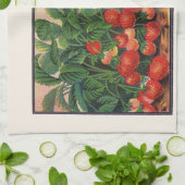 ヴィンテージイチゴ,農場のイチゴの植物 キッチンタオル (折り畳み)