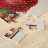 ヴィンテージイチゴ,農場のイチゴの植物 ジグソーパズル (側面)