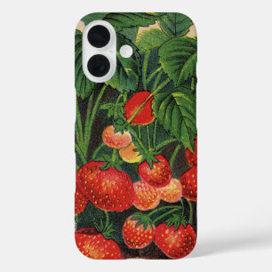 ヴィンテージイチゴ,農場のイチゴの植物 iPhone 16ケース