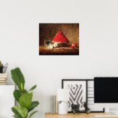 ヴィンテージイチゴ – by Jean Simeon Chardin ポスター (ホームオフィス)