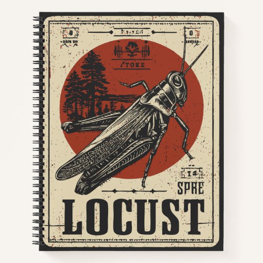 ヴィンテージイナゴ | 昆虫ポートレート ノートブック (正面)