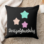 ヴィンテージイニシャルパーソナライズされたレトロスターブラック クッション (ブランケット)