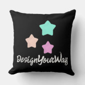 ヴィンテージイニシャルパーソナライズされたレトロスターブラック クッション (正面)