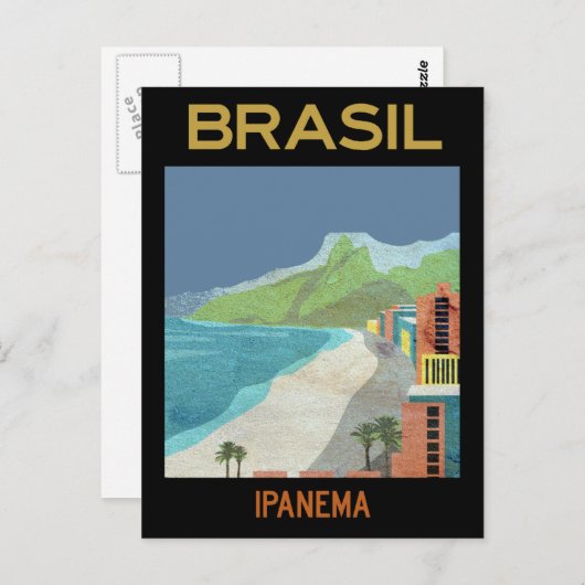 ヴィンテージイパネマブラジルビーチ旅行 ポストカード (正面/裏面)