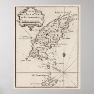 ヴィンテージイビサスペイン地図(1764) ポスター