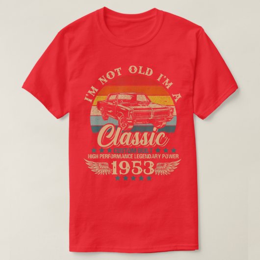 ヴィンテージイムノオールドクラシックイム誕生日1953 Tシャツ (デザイン正面)