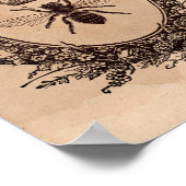 ヴィンテージイメージクイーンビーハネビーティーステンド紙 ポスター (角)