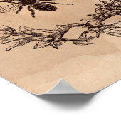 ヴィンテージイメージクイーンビーハネビーティーステンド紙 ポスター (角)