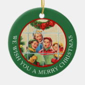 ヴィンテージイメージクリスマスキャロラー セラミックオーナメント (正面)