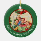 ヴィンテージイメージクリスマスキャロラー セラミックオーナメント (裏面)