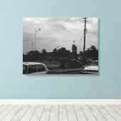 ヴィンテージイラク通りタクシー キャンバスプリント (インサイチュ (ウッドフロア))