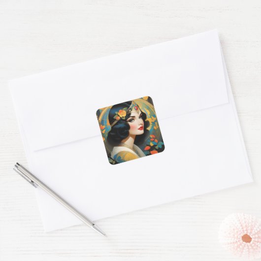 ヴィンテージイラストの多くはiを特徴とする スクエアシール (封筒)