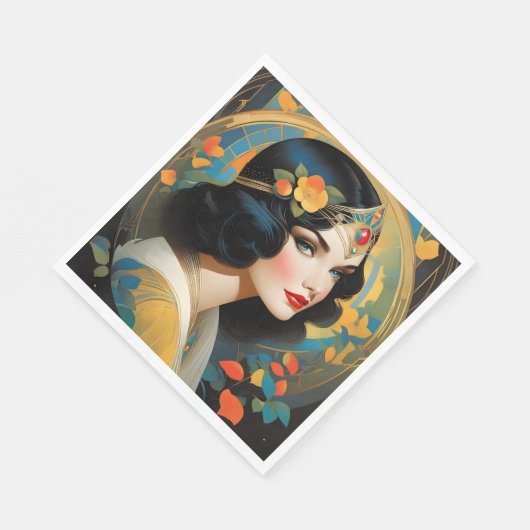 ヴィンテージイラストの多くはiを特徴とする スタンダードランチョンナプキン (角)