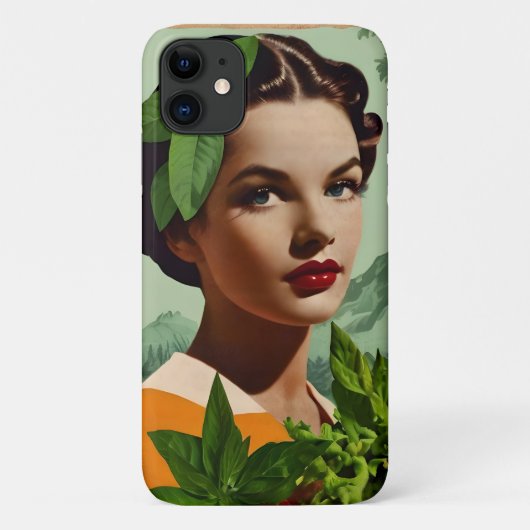 ヴィンテージイラストの女性肖像画 Case-Mate iPhoneケース (裏面)