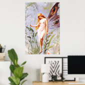 ヴィンテージイラストの妖精 ポスター (ホームオフィス)