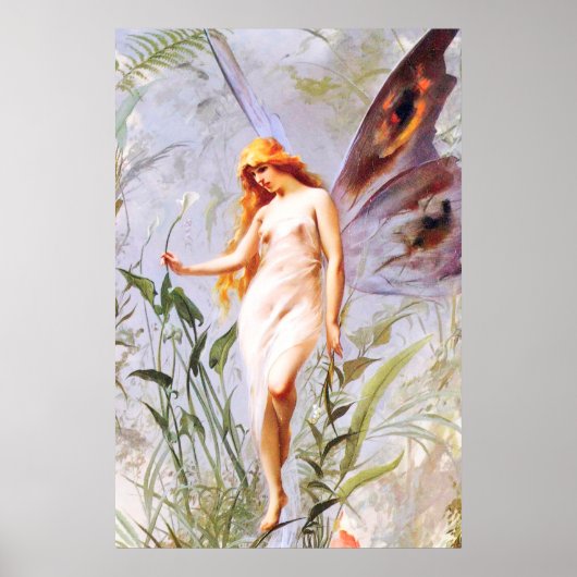 ヴィンテージイラストの妖精 ポスター (正面)
