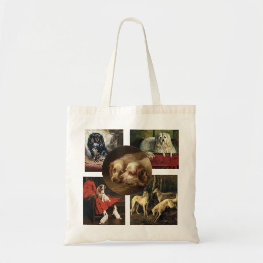 ヴィンテージイラストの犬と子犬たち！ トートバッグ (正面)