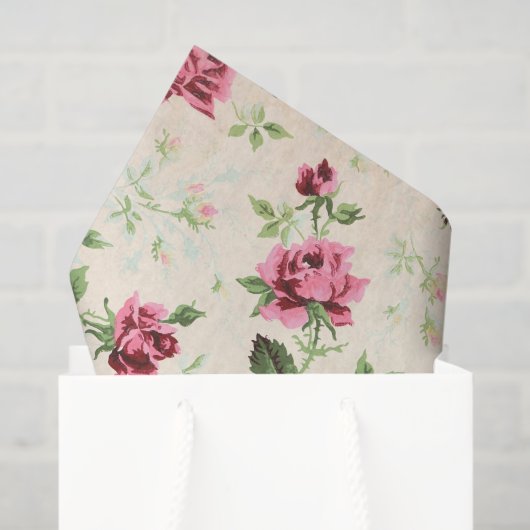 ヴィンテージイラストバラの中立基準 薄葉紙 (ギフトバッグ)