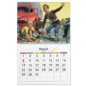 ヴィンテージイラストレーションおもしろいキッズとベビー遊ズ カレンダー (3月 2026)