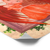 ヴィンテージイラストレーションかわいい妖精の天使の女の子 ポスター (角)